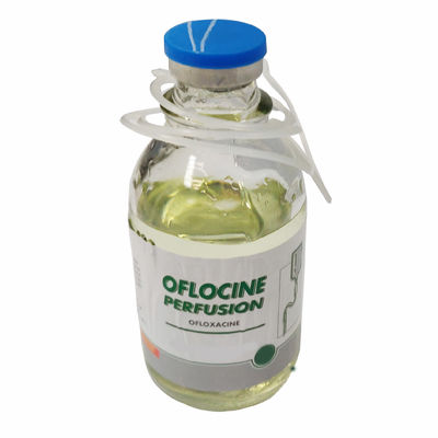 líquido verde amarillo claro de la inyección farmacéutica de Ofloxacin de la botella de cristal 100ml